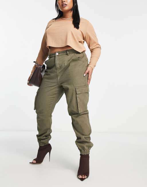 Plus Khaki Cargo Jeans