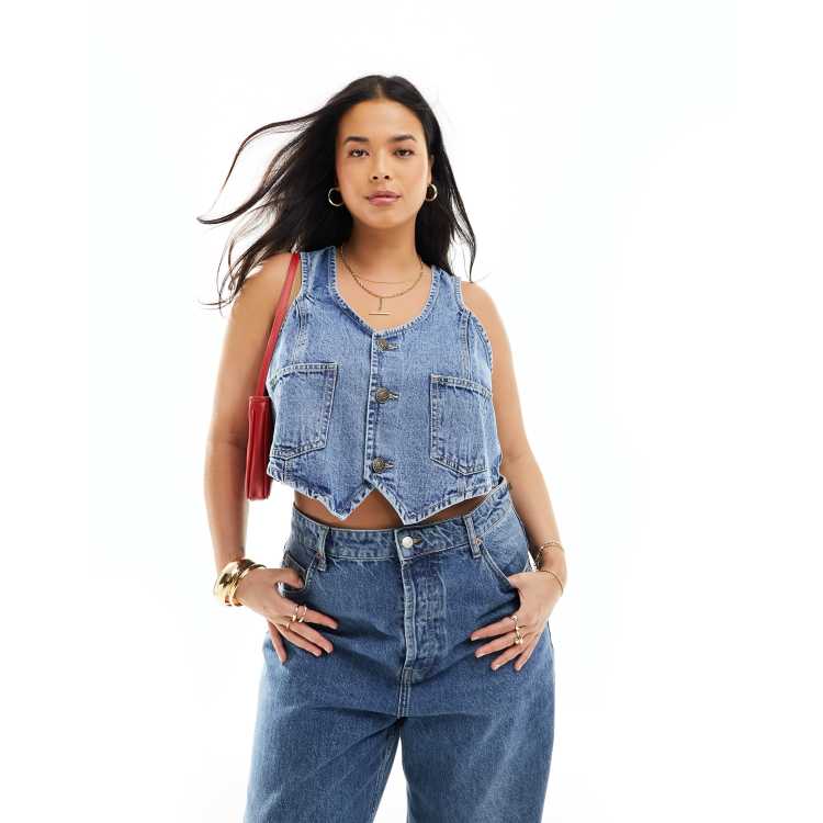 Denim suit vest store