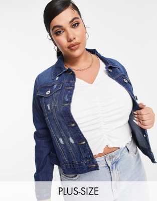 half collar denim jacket