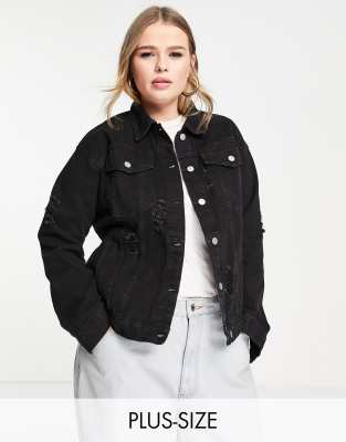 black denim plus size jacket