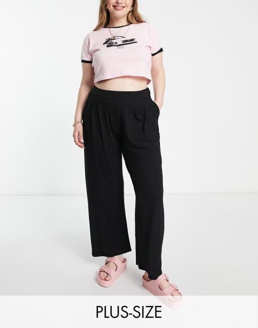 Yours - Elegante broek met geplooide voorkant in zwart