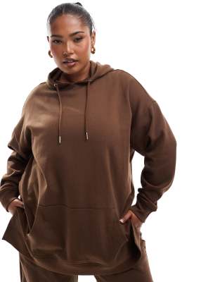 Yours - Essential - Kapuzenpullover in Mokka, Kombiteil-Brown