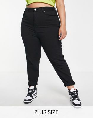 Yours Exclusive mom jeans in black - ASOS Price Checker