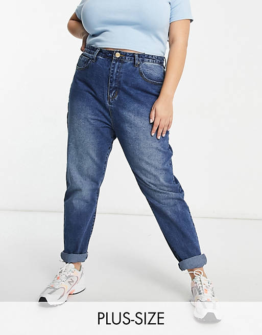 Yours Exclusive mom jeans in blue