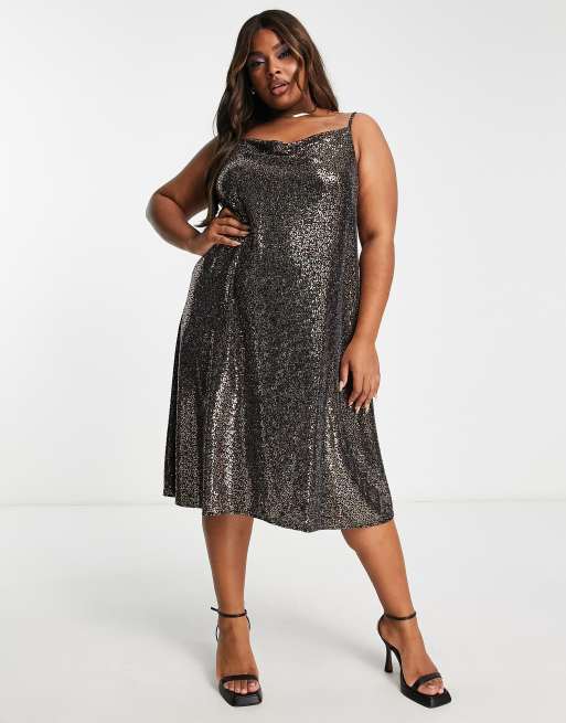 Rose gold plus size hotsell sequin dress