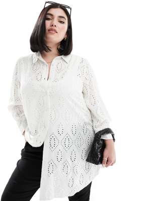 eyelet shirt in white