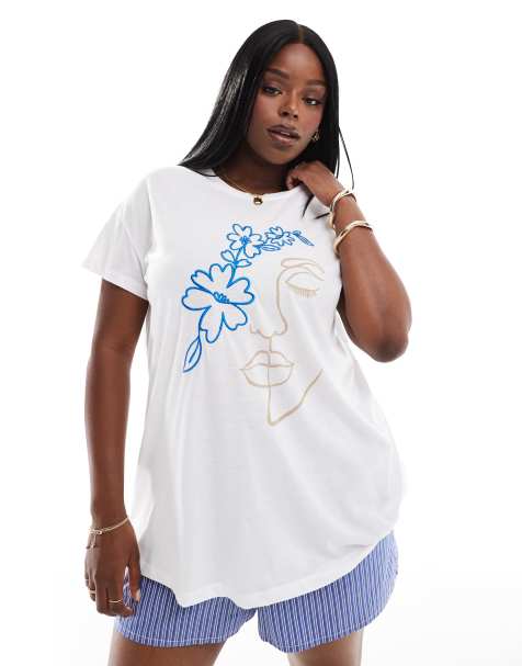 Yours face printed t-shirt in white - view 1