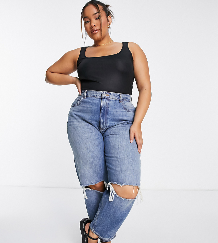 Plus-size bodysuit by Yours Next stop: checkout Square neck Sleeveless style Bodycon fit