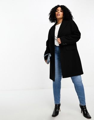 YOURS FORMAL BREASTED COAT IN BLACK