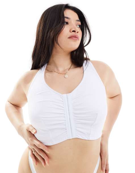 HUGO - Sports bra in stretch cotton with repeat logos