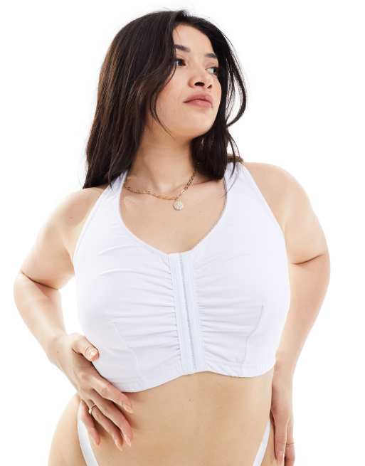 Yours front fastening bra in white