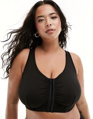 Yours front fasterning bra in black