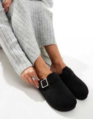 Shop Yours Fur Lined Clog In Black