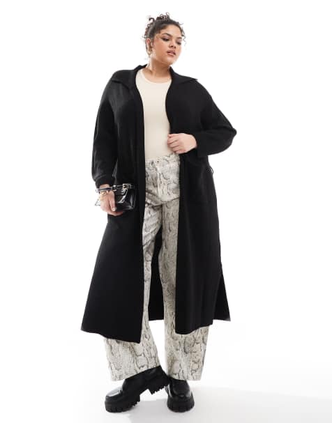 Yours - Gilet long avec col - Noir - view 1