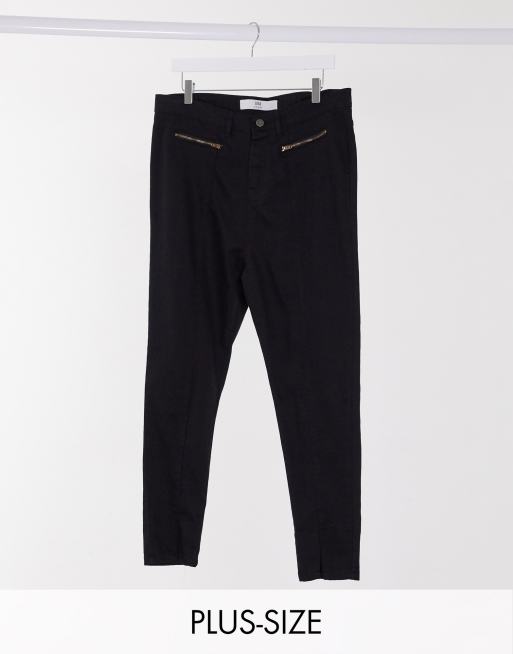 Yours - Jean skinny fendu sur le devant - Noir