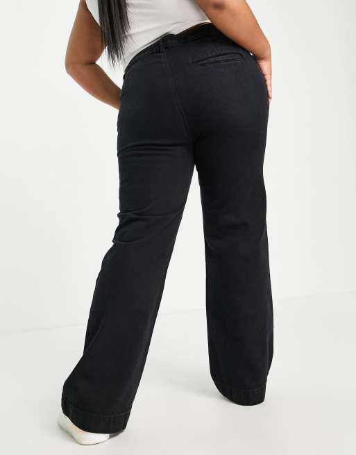 Yours – Jeans in Schwarz mit weitem Bein, 4 von 4