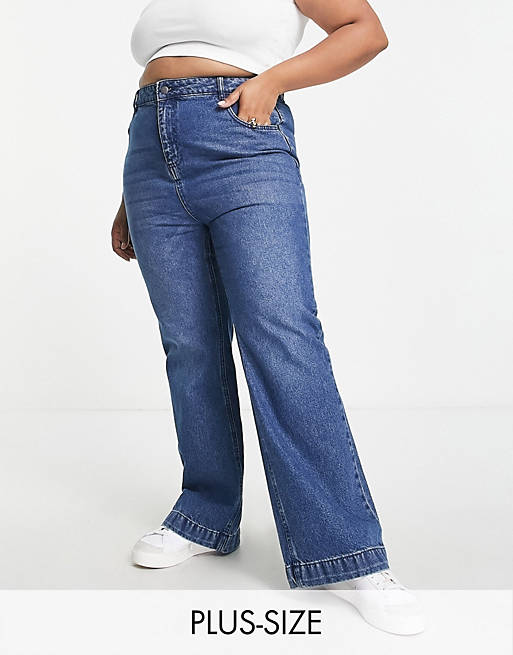 Yours - Jeans met wijde pijpen in blauw