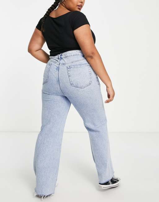 Yours – Jeans mit weitem Bein und Zierrissen in Bleach-Waschung , 2 von 4