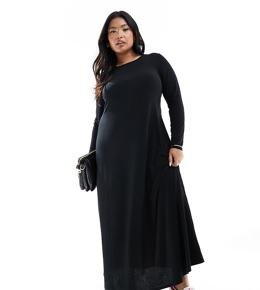 Yours jersey maxi dress in black