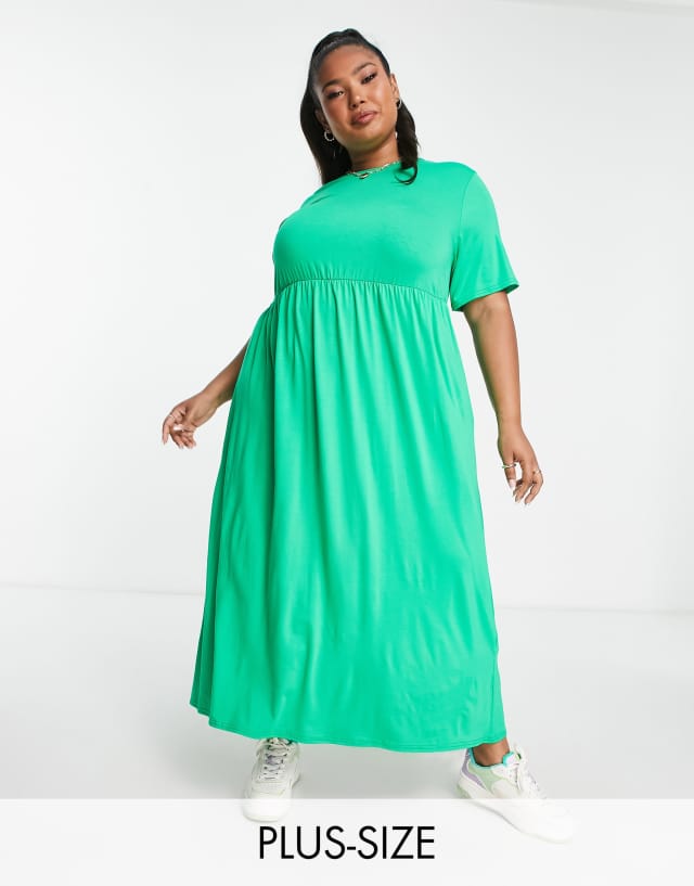 Yours - jersey maxi dress in green