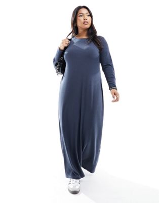 Yours Jersey Maxi Dress In Navy