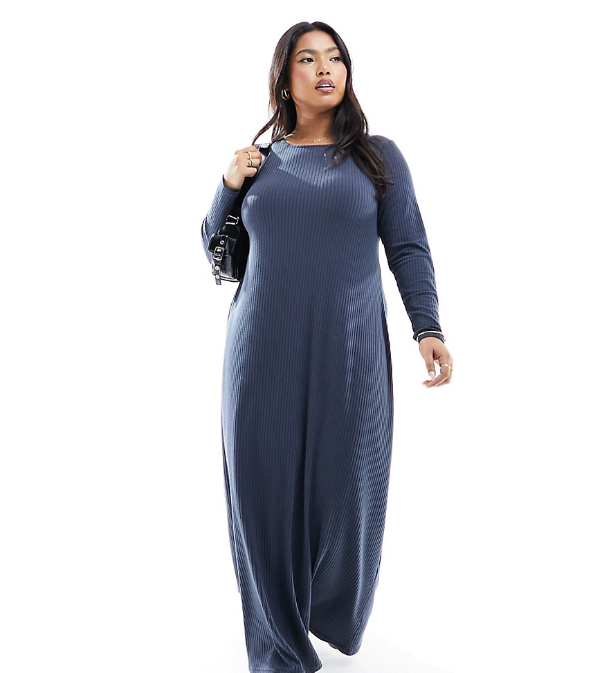 Yours Jersey Maxi Dress In Navy