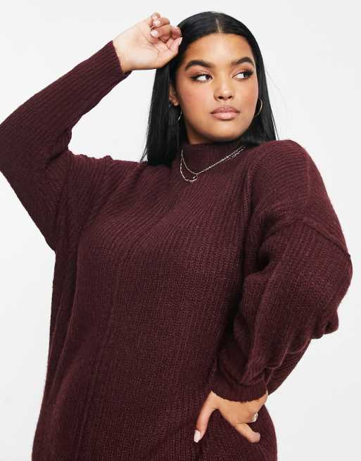 Maroon knit outlet dress