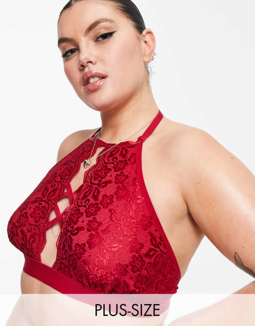 Lace Halter Bralette (Plus)