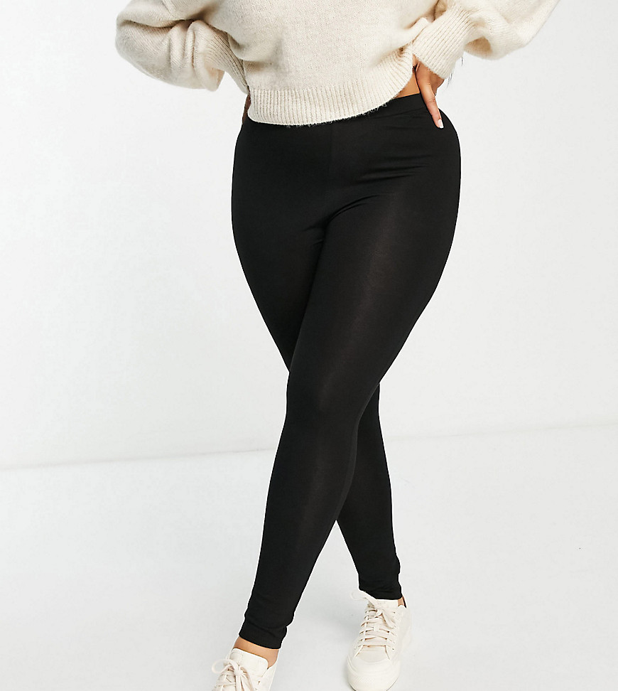 Plus-size leggings by Yours Talk about a wardrobe staple Plain design High rise Elasticated waist Bodycon fit