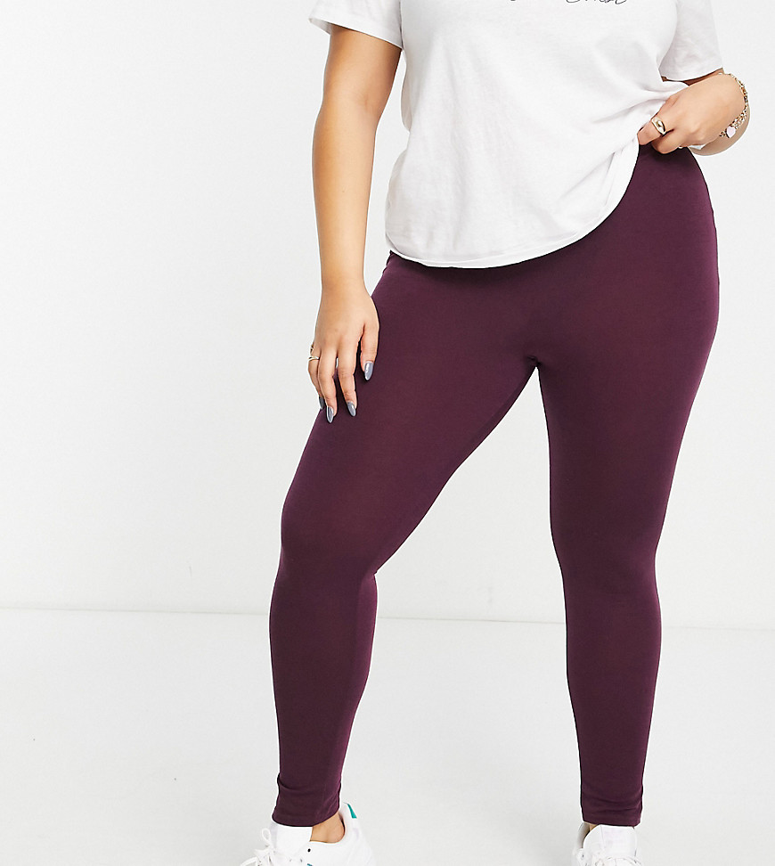 Plus-size leggings by Yours Waist-down dressing Plain design High rise Elasticated waist Bodycon fit