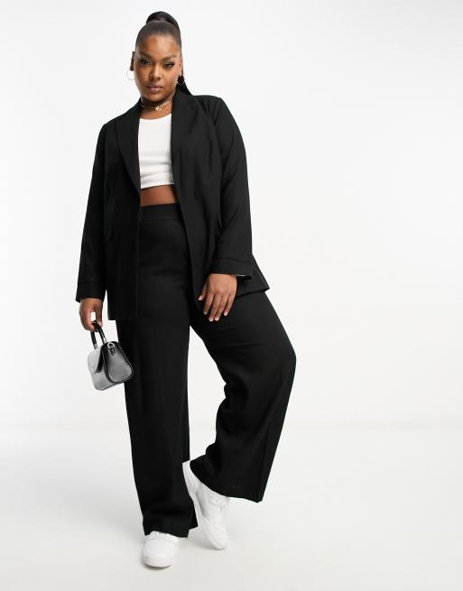 Yours linen blazer in black 