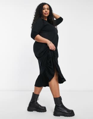 black tiered t shirt dress