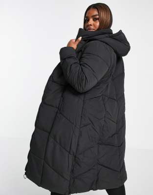 black puffer maxi coat