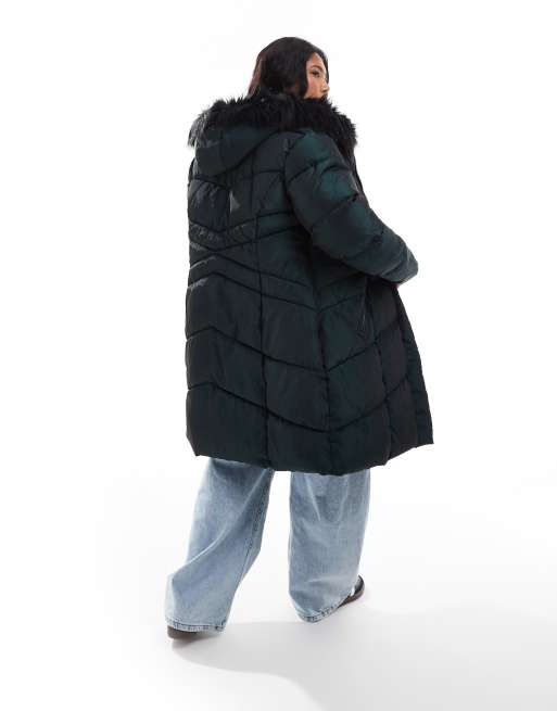 Winter Coat Parka Plus Size Faux Fur Jacket With Hood YOURS Plus