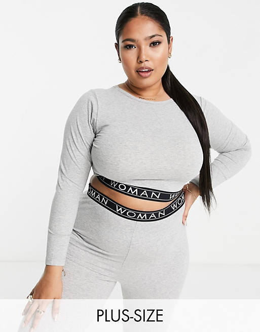 Yours lounge long sleeved top in grey