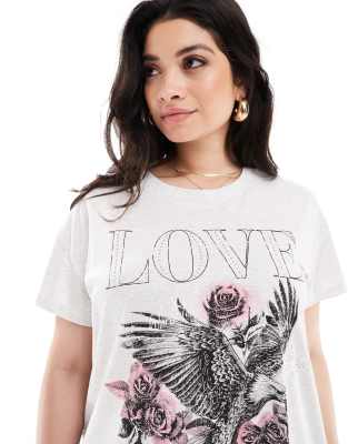 love printed t-shirt in gray