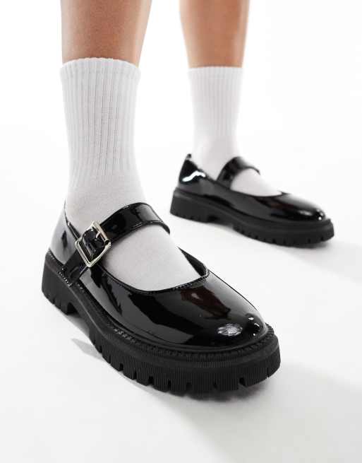Yours - Mary Jane loafers met dikke zool in zwart, 2 van 4