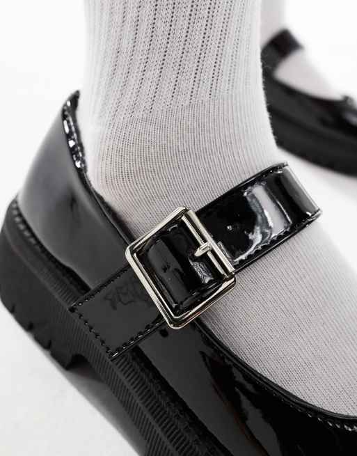 Yours - Mary Jane loafers met dikke zool in zwart, 3 van 4