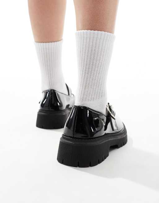 Yours - Mary Jane loafers met dikke zool in zwart, 4 van 4