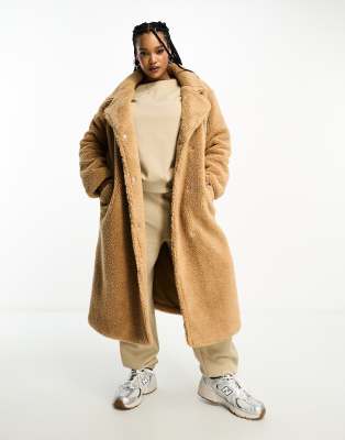 maxi borg coat in naturals-Neutral