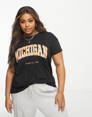 Yours Michigan slogan t-shirt in black