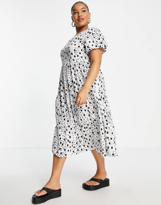 knee length dresses for ladies Remi Midi Dress in Bohemia Spot Deep Navy
