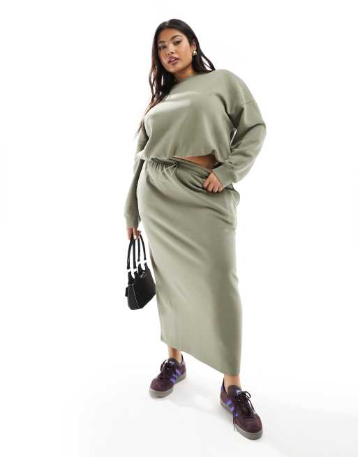 Yours midi skirt in khaki - part of a set