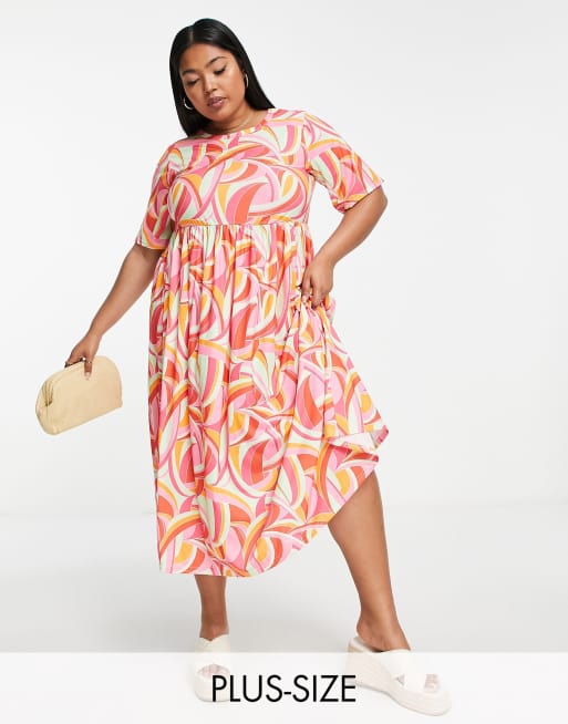 plus size midi t shirt dress Time and Tru Women's and Women's Cotton T-Shirt with Short Sleeves, Sizes XS-4X it ensures softness and breathability Plus Size Shirt Dress |