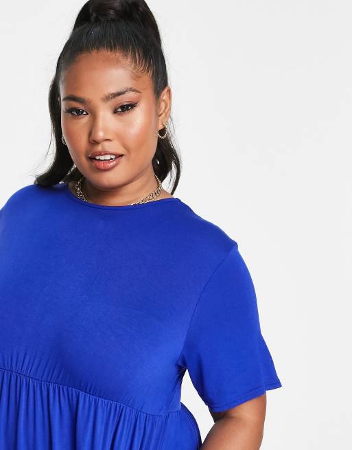 Yours midi t-shirt dress in cobalt | ASOS