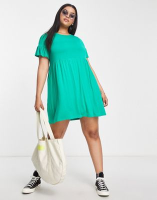 Yours mini smock dress in green - ASOS Price Checker