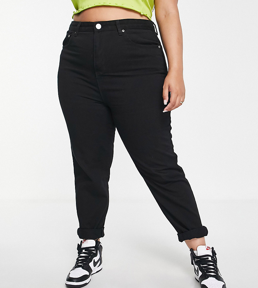 YOURS EXCLUSIVE MOM JEANS IN BLACK,142602