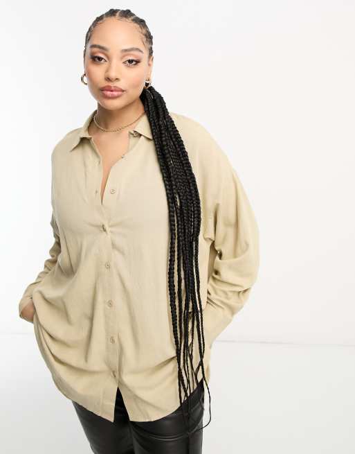 Yours – Oversize-Hemdbluse in steinbeiger Leinenoptik, 2 von 4