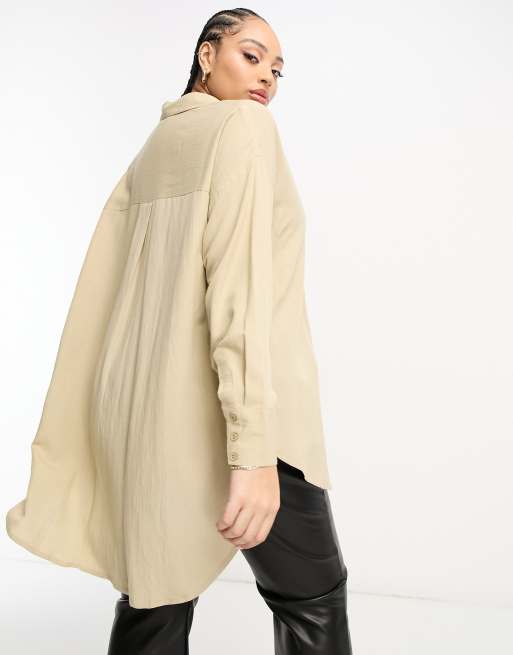Yours – Oversize-Hemdbluse in steinbeiger Leinenoptik, 3 von 4