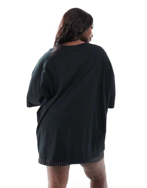 Yours oversized boxy t-shirt in black, 4 of 4